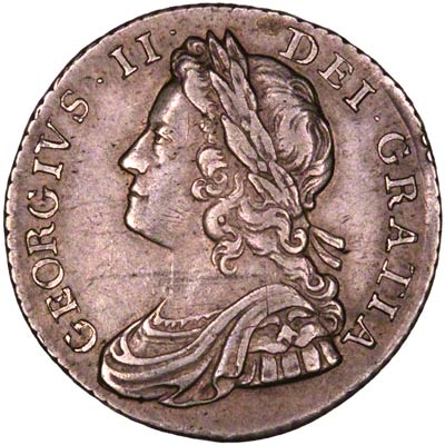Obverse of 1737 George II Shilling