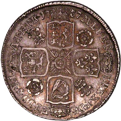 Reverse of 1737 George II Shilling