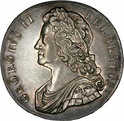 Obverse of 173 George II Crown - Young Bust