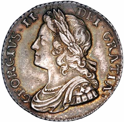 Obverse of 1739 George II Shilling