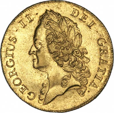 Obverse of 1739 George II Two Guineas