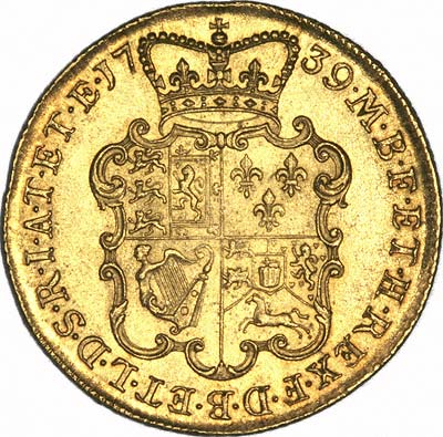 Reverse of 1739 George II Two Guineas
