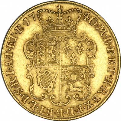 Reverse of 1740 George II Two Guineas