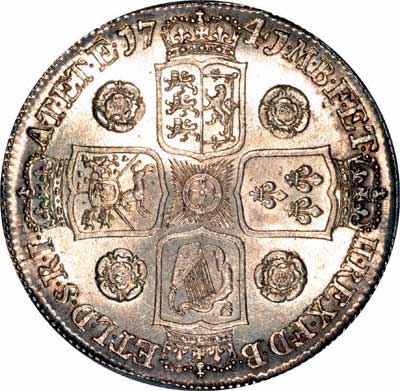 Reverse of George II Crown - Roses in Angles