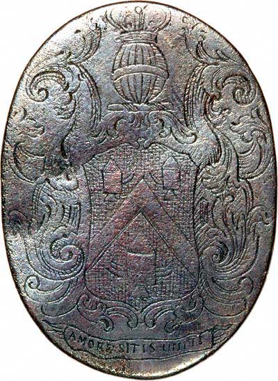 Obverse of 1747 Salters Arms Engraved Token