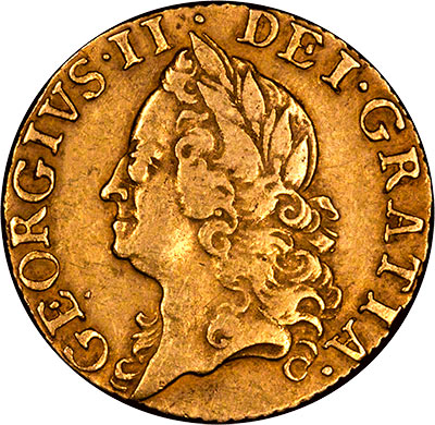 Obverse of George II 1755 Half Guinea