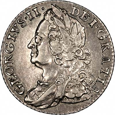 Obverse of 1758 George II Shilling