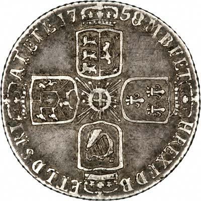Reverse of 1758 Sixpence