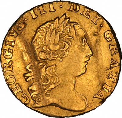 George III on Obverse of 1762 Quarter Guinea