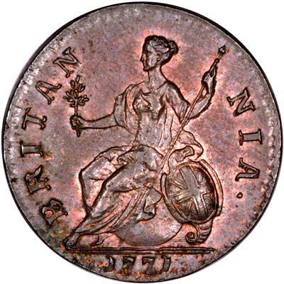 Reverse of 1771 George III Half Penny