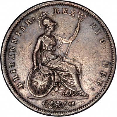 Reverse of 1826 George IV Half Penny