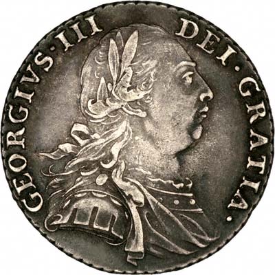 Obverse of 1787 George III Shilling