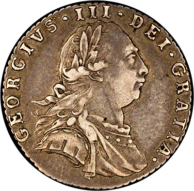 Obverse of 1787 George III Shilling