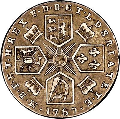 Reverse of 1787 George III Shilling