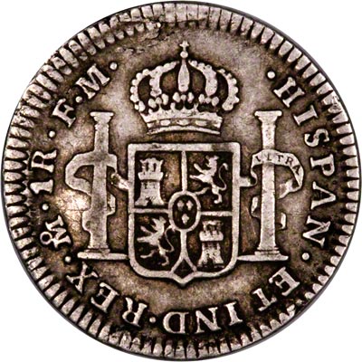 Reverse of 1787 Spanish One Real