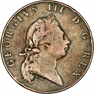 Obverse of 1793 Bermuda Half Penny