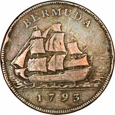 Reverse of 1793 Bermuda Half Penny