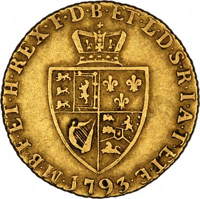 Reverse of 1793 Half Guinea