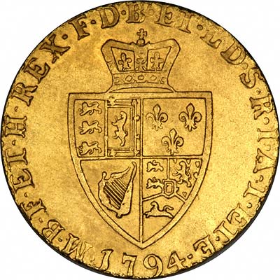 Reverse of 1794 Half Guinea