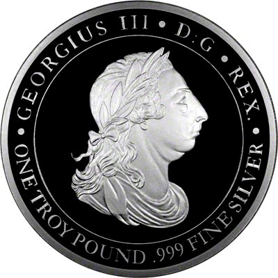 Obverse of 1797 One Pound Silver Britannia