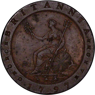 Reverse of 1797 Cartwheel Twopence
