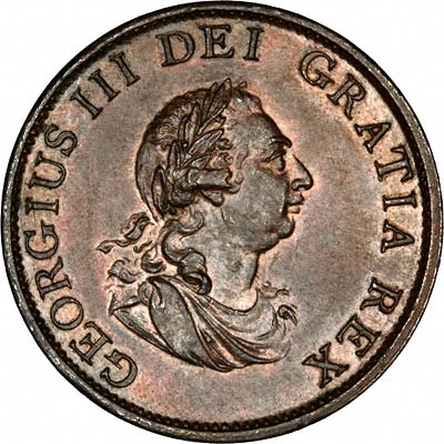 Obverse of 1799 George III Half Penny