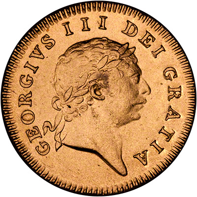 George III on Obverse of 1804 Half Guinea
