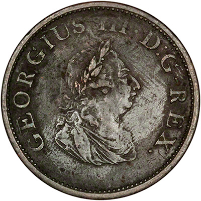 Obverse of 1805 Irish Half Penny