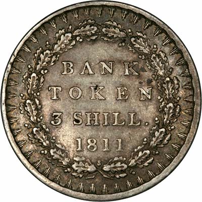 Reverse of 1811 3 shilling token