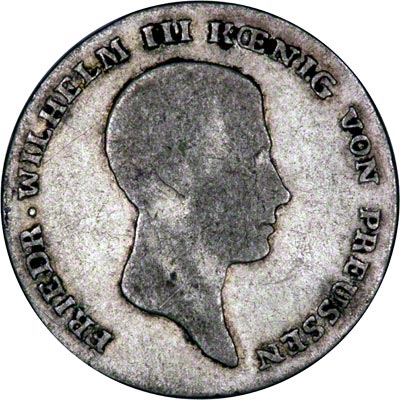 Obverse of 1816 Germany Prussia One Sixth Thaler
