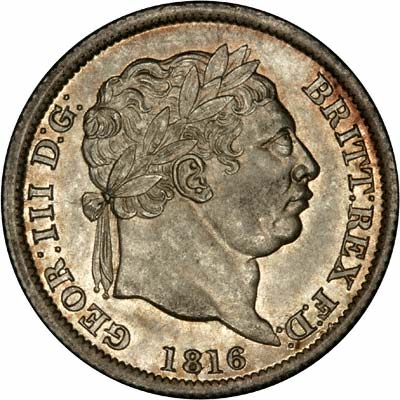 Obverse of 1816 George III Shilling