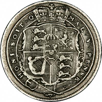 Reverse of 1816 Sixpence