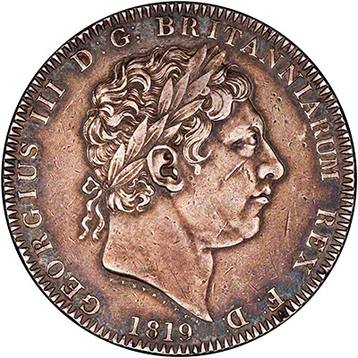 Obverse of 1819 George III Crown