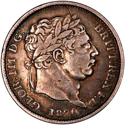 Obverse of 1820 George III Shilling