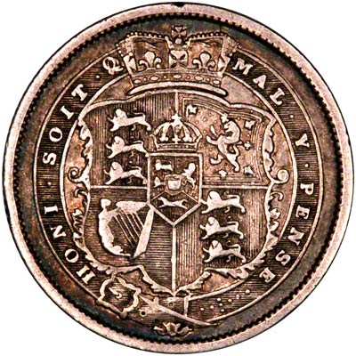 Reverse of 1820 George III Shilling
