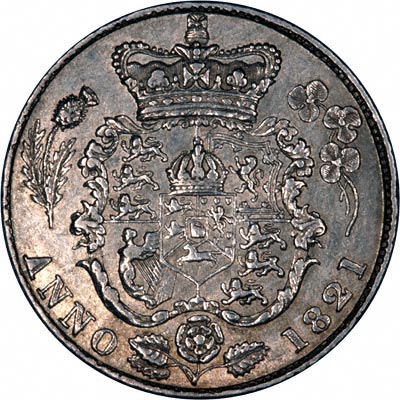 Reverse of 1821 Sixpence