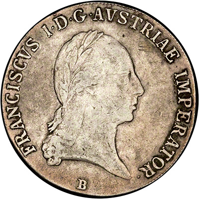 Obverse of 1824 Austrian Thaler