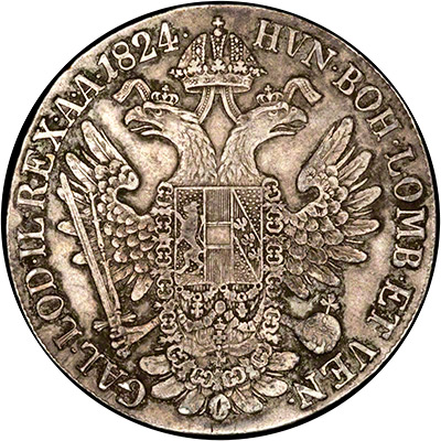Reverse of 1824 Austrian Thaler