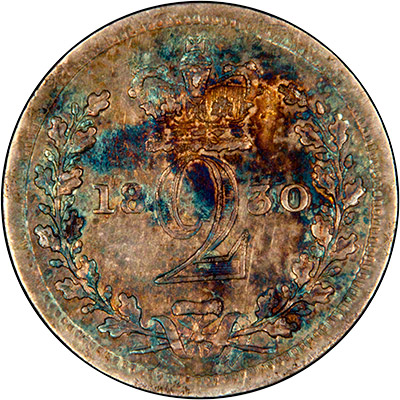 Reverse of 1830 Maundy Twopence