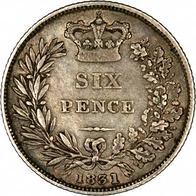 Reverse of 1831 Sixpence