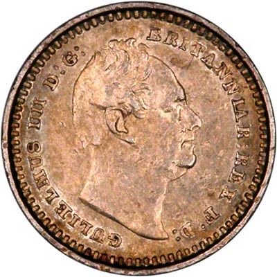 Obverse of 1835 Threehalfpence
