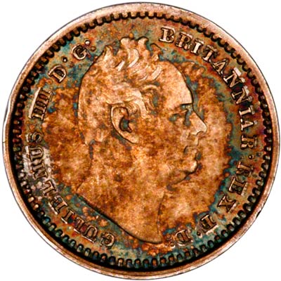 Obverse of 1836 Threehalfpence