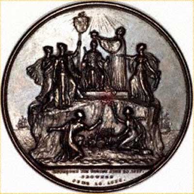 Reverse of Victoria Coronation Medallion 1838