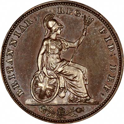 Reverse of Victorian 1839 Farthing