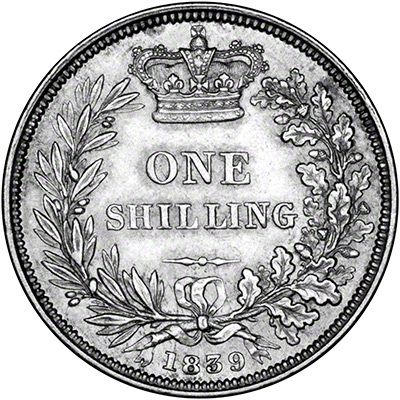 Reverse of 1839 Shilling