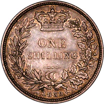 Reverse of 1839 Shilling