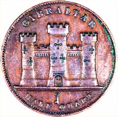 1842 Gibraltar Copper Half Quart