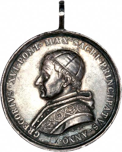 Obverse of 1842 Vatican Medallion