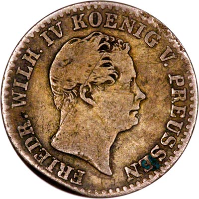 Obverse of 1843 Germany Prussia One Twelfth Thaler