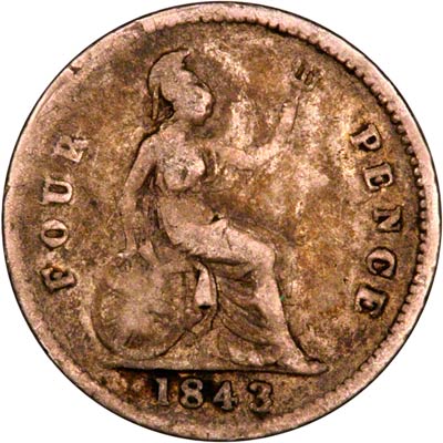 Reverse of 1843 Victoria Groat